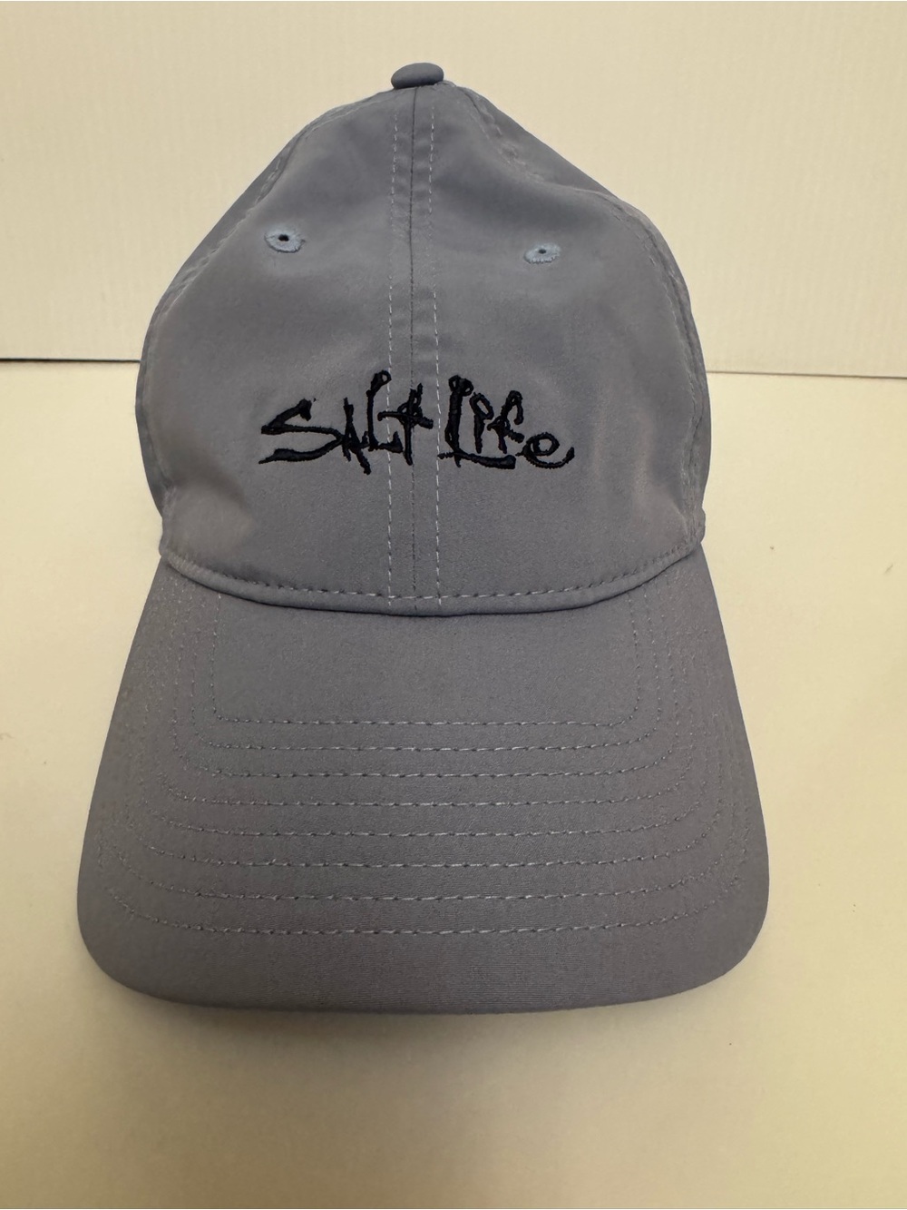 Salt Life Unisex Hat- Blue Gray Adjustable Navy Embroidered Logo Poly/Spandex